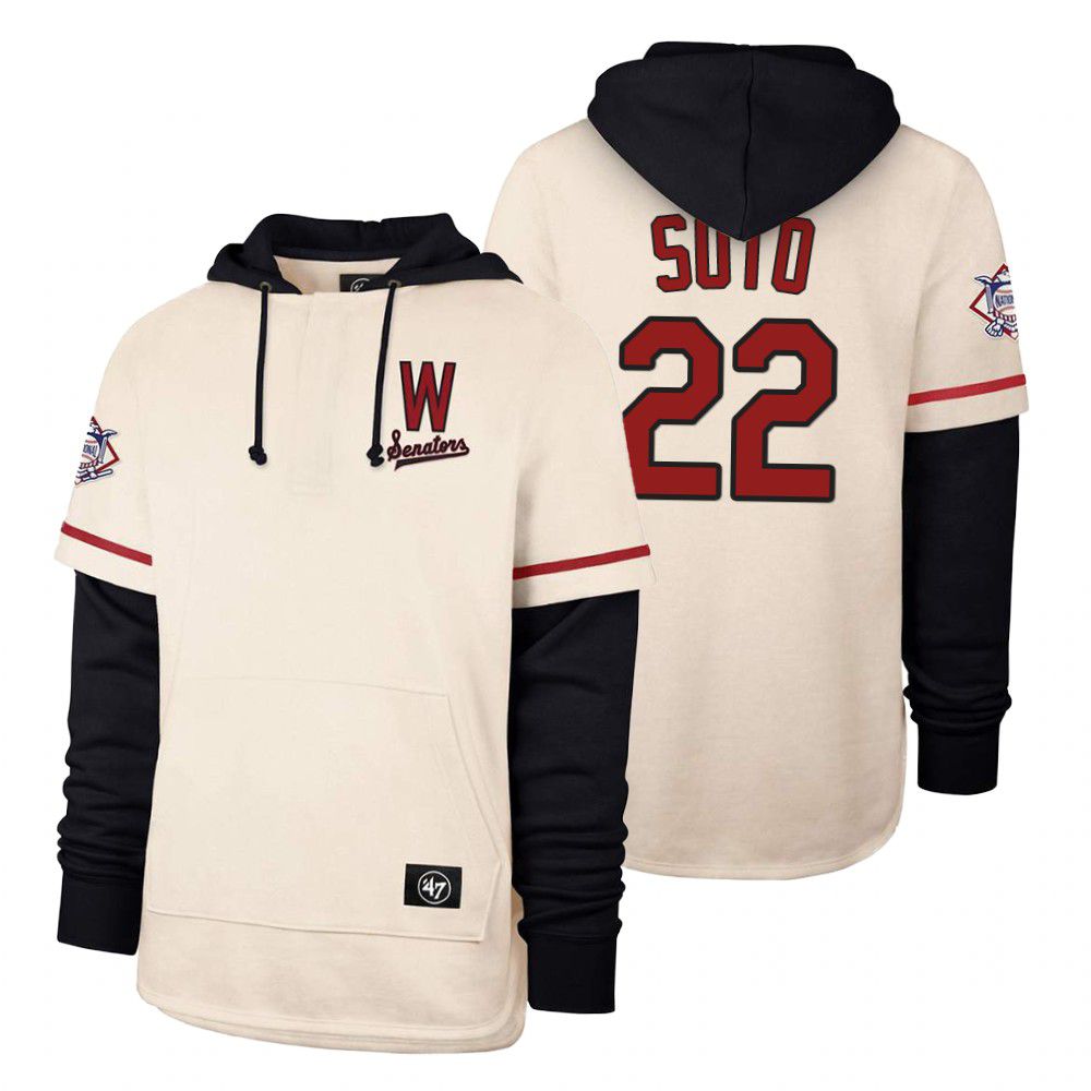 Men Washington Nationals #22 Soto Cream 2021 Pullover Hoodie MLB Jersey->washington nationals->MLB Jersey